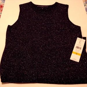 Josephine Chaus Petite Tank Top Black Sparkle